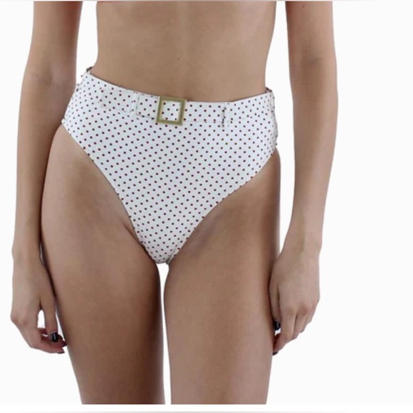 WeWoreWhat bikini white red dots size L - Picture 3 of 7